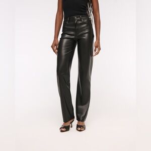 Abercrombie & Fitch Women’s High Rise 90s Relaxed Vegan Leather Pant - Sz 27/4S